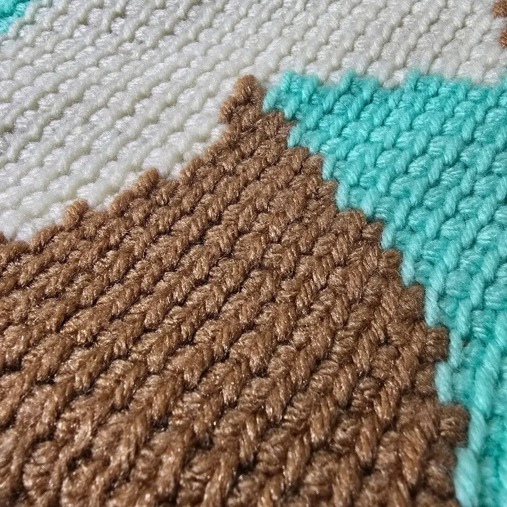 Handmade Crochet Baby‎ Blanket Teddy Bear Aqua Yellow Bow Lollipop Vtg Design